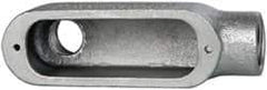 Cooper Crouse-Hinds - Form 5, LB Body, 3/4" Trade, Rigid Malleable Iron Conduit Body - Oval, 5.37" OAL, 7-1/2 cc Capacity, Gray - Industrial Tool & Supply