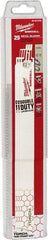 Milwaukee Tool - 12" Long x 1" Thick, Steel Reciprocating Saw Blade - Straight Profile, 18 TPI, Toothed Edge - Industrial Tool & Supply