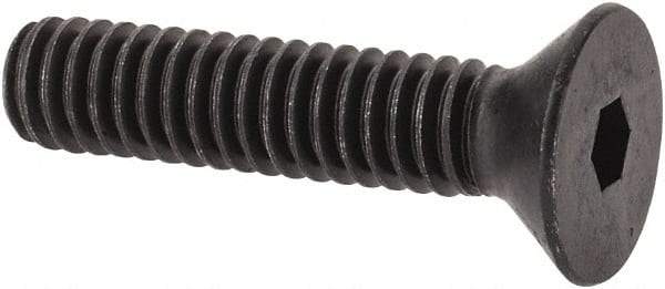 Value Collection - #12-24 UNC Hex Socket Drive, 82° Flat Screw - Alloy Steel, Black Oxide Finish, Fully Threaded, 1" OAL - Industrial Tool & Supply