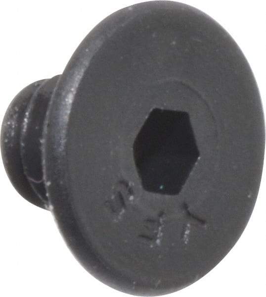 Value Collection - #6-32 UNC Hex Socket Drive, 82° Flat Screw - Alloy Steel, Black Oxide Finish, Fully Threaded, 3/16" OAL - Industrial Tool & Supply