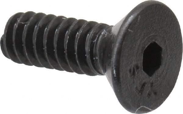 Value Collection - #6-32 UNC Hex Socket Drive, 82° Flat Screw - Alloy Steel, Black Oxide Finish, Fully Threaded, 7/16" OAL - Industrial Tool & Supply