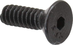 Value Collection - #6-32 UNC Hex Socket Drive, 82° Flat Screw - Alloy Steel, Black Oxide Finish, Fully Threaded, 7/16" OAL - Industrial Tool & Supply