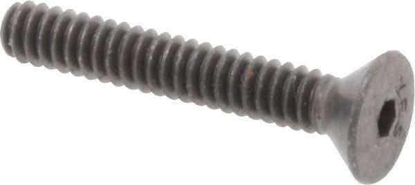 Value Collection - #6-32 UNC Hex Socket Drive, 82° Flat Screw - Alloy Steel, Black Oxide Finish, Fully Threaded, 7/8" OAL - Industrial Tool & Supply