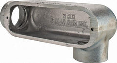 Cooper Crouse-Hinds - Form 5, LL Body, 2" Trade, Rigid Malleable Iron Conduit Body - Oval, 10-1/2" OAL, 68 cc Capacity, Gray - Industrial Tool & Supply