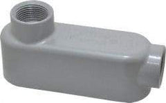 Cooper Crouse-Hinds - Form 5, LB Body, 3/4" Trade, IMC, Rigid Aluminum Conduit Body - Oval/Rectangle, 4.97" OAL, 7.3 cc Capacity, Silver - Industrial Tool & Supply