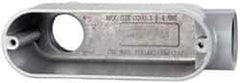 Cooper Crouse-Hinds - Form 5, LB Body, 1" Trade, IMC, Rigid Aluminum Conduit Body - Oval/Rectangle, 5.79" OAL, 12.2 cc Capacity, Silver - Industrial Tool & Supply