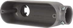 Cooper Crouse-Hinds - Form 5, LB Body, 1-1/4" Trade, EMT, IMC, Rigid Aluminum Conduit Body - Rectangle, 7.79" OAL, 32.3 cc Capacity, Gray - Industrial Tool & Supply
