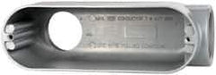 Cooper Crouse-Hinds - Form 5, LB Body, 2" Trade, IMC, Rigid Aluminum Conduit Body - Oval/Rectangle, 10.2" OAL, 71.2 cc Capacity, Silver - Industrial Tool & Supply