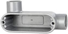Cooper Crouse-Hinds - Form 5, LL Body, 1/2" Trade, IMC, Rigid Aluminum Conduit Body - Oval/Rectangle, 4.4" OAL, 4.35 cc Capacity, Silver - Industrial Tool & Supply