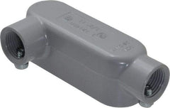 Cooper Crouse-Hinds - Form 5, LL Body, 1/2" Trade, EMT, IMC, Rigid Aluminum Conduit Body - Rectangle, 4.4" OAL, 4.35 cc Capacity, Gray - Industrial Tool & Supply