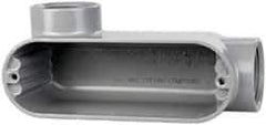 Cooper Crouse-Hinds - Form 5, LL Body, 1-1/2" Trade, IMC, Rigid Aluminum Conduit Body - Oval/Rectangle, 7.87" OAL, 35.8 cc Capacity, Silver - Industrial Tool & Supply