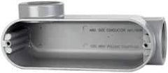 Cooper Crouse-Hinds - Form 5, LL Body, 2" Trade, IMC, Rigid Aluminum Conduit Body - Oval/Rectangle, 10.2" OAL, 69.7 cc Capacity, Silver - Industrial Tool & Supply