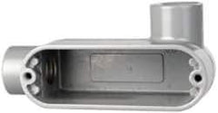 Cooper Crouse-Hinds - Form 5, LR Body, 1/2" Trade, IMC, Rigid Aluminum Conduit Body - Oval/Rectangle, 4.4" OAL, 4.35 cc Capacity, Silver - Industrial Tool & Supply