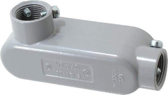 Cooper Crouse-Hinds - Form 5, LR Body, 3/4" Trade, EMT, IMC, Rigid Aluminum Conduit Body - Rectangle, 5.07" OAL, 7.3 cc Capacity, Gray - Industrial Tool & Supply