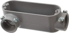 Cooper Crouse-Hinds - Form 5, LR Body, 1" Trade, EMT, IMC, Rigid Aluminum Conduit Body - Rectangle, 5.94" OAL, 12.2 cc Capacity, Gray - Industrial Tool & Supply