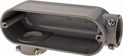Cooper Crouse-Hinds - Form 5, LR Body, 1-1/4" Trade, EMT, IMC, Rigid Aluminum Conduit Body - Rectangle, 7.87" OAL, 35.8 cc Capacity, Gray - Industrial Tool & Supply