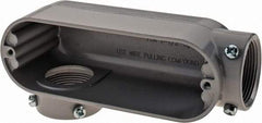 Cooper Crouse-Hinds - Form 5, LR Body, 1-1/2" Trade, EMT, IMC, Rigid Aluminum Conduit Body - Rectangle, 7.87" OAL, 35.8 cc Capacity, Gray - Industrial Tool & Supply