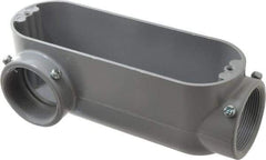 Cooper Crouse-Hinds - Form 5, LR Body, 2" Trade, EMT, IMC, Rigid Aluminum Conduit Body - Rectangle, 9.88" OAL, 69.7 cc Capacity, Gray - Industrial Tool & Supply