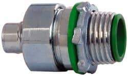 Cooper Crouse-Hinds - 3/8" Trade, Steel Threaded Straight Liquidtight Conduit Connector - Insulated - Industrial Tool & Supply