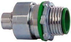 Cooper Crouse-Hinds - 3/8" Trade, Steel Threaded Straight Liquidtight Conduit Connector - Insulated - Industrial Tool & Supply