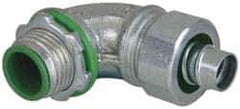 Cooper Crouse-Hinds - 3/8" Trade, Malleable Iron Threaded Angled Liquidtight Conduit Connector - Insulated - Industrial Tool & Supply
