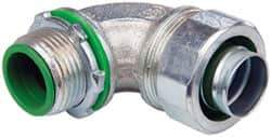 Cooper Crouse-Hinds - 3/4" Trade, Malleable Iron Threaded Angled Liquidtight Conduit Connector - Insulated - Industrial Tool & Supply
