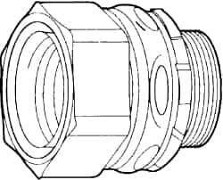Cooper Crouse-Hinds - 4" Trade, Malleable Iron Threaded Straight Liquidtight Conduit Connector - Noninsulated - Industrial Tool & Supply