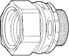 Cooper Crouse-Hinds - 3-1/2" Trade, Malleable Iron Threaded Straight Liquidtight Conduit Connector - Noninsulated - Industrial Tool & Supply