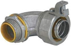 Cooper Crouse-Hinds - 1" Trade, Malleable Iron Threaded Angled Liquidtight Conduit Connector - Insulated - Industrial Tool & Supply
