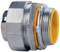 Cooper Crouse-Hinds - 1-1/2" Trade, Malleable Iron Threaded Straight Liquidtight Conduit Connector - Insulated - Industrial Tool & Supply