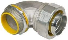 Cooper Crouse-Hinds - 1-1/2" Trade, Malleable Iron Threaded Angled Liquidtight Conduit Connector - Insulated - Industrial Tool & Supply