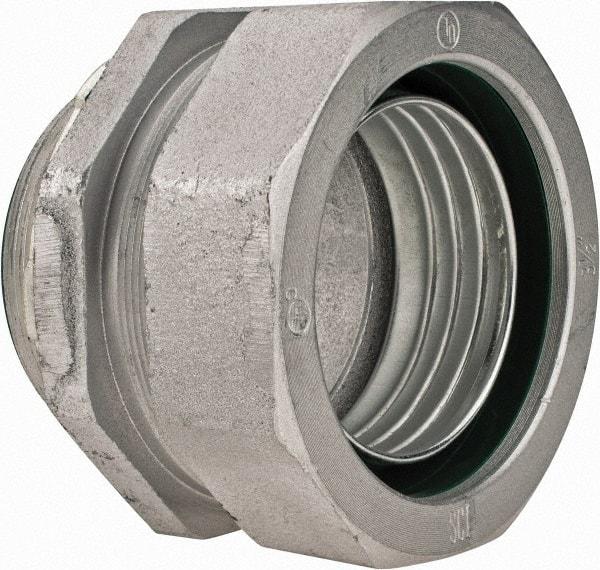Cooper Crouse-Hinds - 3-1/2" Trade, Malleable Iron Threaded Straight Liquidtight Conduit Connector - Insulated - Industrial Tool & Supply