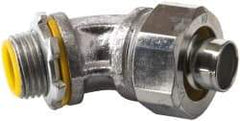 Cooper Crouse-Hinds - 1/2" Trade, Malleable Iron Threaded Angled Liquidtight Conduit Connector - Insulated - Industrial Tool & Supply