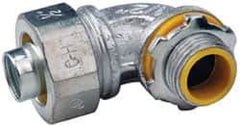 Cooper Crouse-Hinds - 1/2" Trade, Malleable Iron Threaded Angled Liquidtight Conduit Connector - Insulated - Industrial Tool & Supply