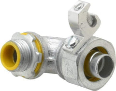 Cooper Crouse-Hinds - 1/2" Trade, Malleable Iron Threaded Angled Liquidtight Conduit Connector - Insulated - Industrial Tool & Supply