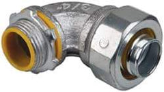 Cooper Crouse-Hinds - 3/4" Trade, Malleable Iron Threaded Angled Liquidtight Conduit Connector - Insulated - Industrial Tool & Supply