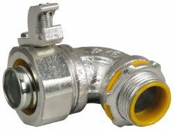 Cooper Crouse-Hinds - 3/4" Trade, Malleable Iron Threaded Angled Liquidtight Conduit Connector - Insulated - Industrial Tool & Supply