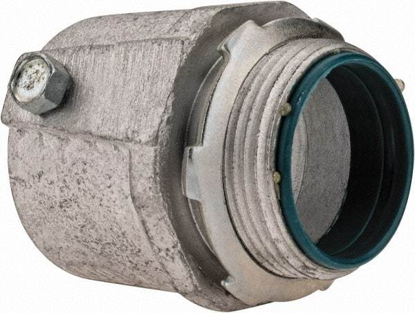 Cooper Crouse-Hinds - 1-1/4" Trade, Malleable Iron Set Screw Straight Rigid/Intermediate (IMC) Conduit Connector - Insulated - Industrial Tool & Supply