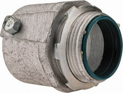 Cooper Crouse-Hinds - 1-1/4" Trade, Malleable Iron Set Screw Straight Rigid/Intermediate (IMC) Conduit Connector - Insulated - Industrial Tool & Supply