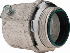 Cooper Crouse-Hinds - 1-1/2" Trade, Malleable Iron Set Screw Straight Rigid/Intermediate (IMC) Conduit Connector - Insulated - Industrial Tool & Supply