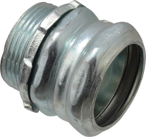 Cooper Crouse-Hinds - 1-1/4" Trade, Steel Compression Straight EMT Conduit Connector - Insulated - Industrial Tool & Supply