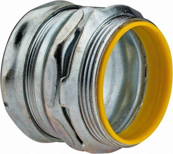 Cooper Crouse-Hinds - 2" Trade, Steel Compression Straight EMT Conduit Connector - Insulated - Industrial Tool & Supply