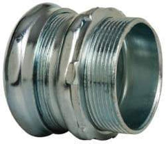 Cooper Crouse-Hinds - 2" Trade, Steel Compression Straight EMT Conduit Connector - Noninsulated - Industrial Tool & Supply