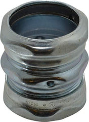 Cooper Crouse-Hinds - 1-1/2" Trade, Steel Compression EMT Conduit Coupling - Noninsulated - Industrial Tool & Supply