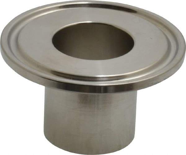 VNE - 1", Clamp Style, Sanitary Stainless Steel Pipe Welding Ferrule - Tube OD Connection, Grade 316/316L - Industrial Tool & Supply
