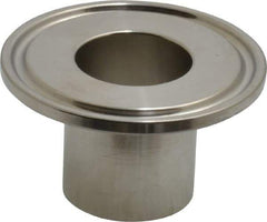 VNE - 1", Clamp Style, Sanitary Stainless Steel Pipe Welding Ferrule - Tube OD Connection, Grade 316/316L - Industrial Tool & Supply