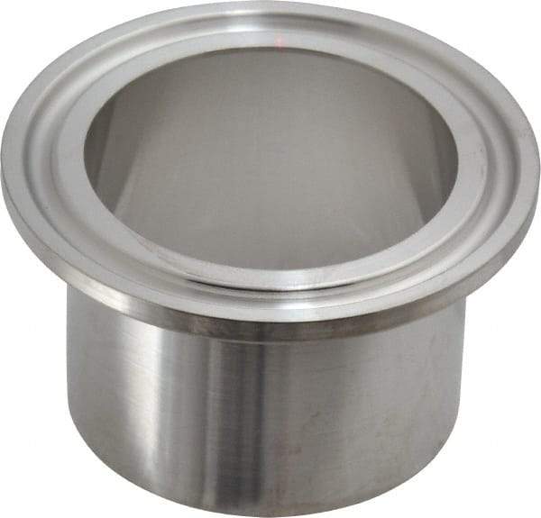 VNE - 1-1/2", Clamp Style, Sanitary Stainless Steel Pipe Welding Ferrule - Tube OD Connection, Grade 316/316L - Industrial Tool & Supply
