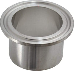 VNE - 1-1/2", Clamp Style, Sanitary Stainless Steel Pipe Welding Ferrule - Tube OD Connection, Grade 316/316L - Industrial Tool & Supply
