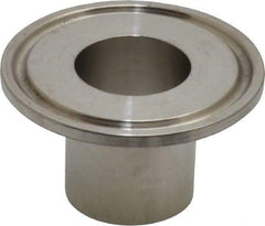 VNE - 1", Clamp Style, Sanitary Stainless Steel Pipe Welding Ferrule - Tube OD Connection, Grade 304 - Industrial Tool & Supply