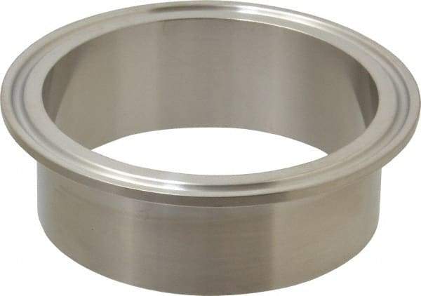 VNE - 3", Clamp Style, Sanitary Stainless Steel Pipe Welding Ferrule - Tube OD Connection, Grade 304 - Industrial Tool & Supply